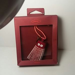 NIB FOSSIL RED VELVET TASSEL/ORNAMENT